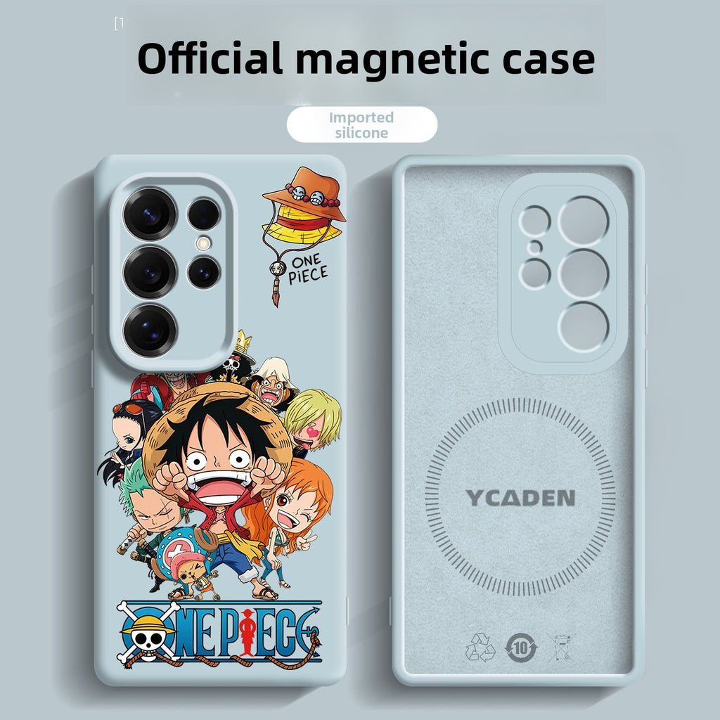 One Piece Liquid Silicone Magnetic Phone Case Cover for Samsung