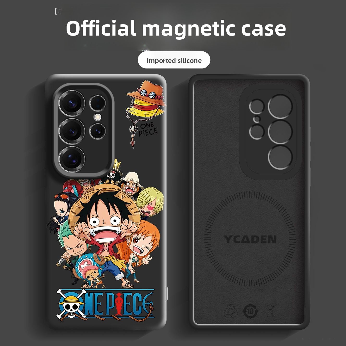 One Piece Liquid Silicone Magnetic Phone Case Cover for Samsung