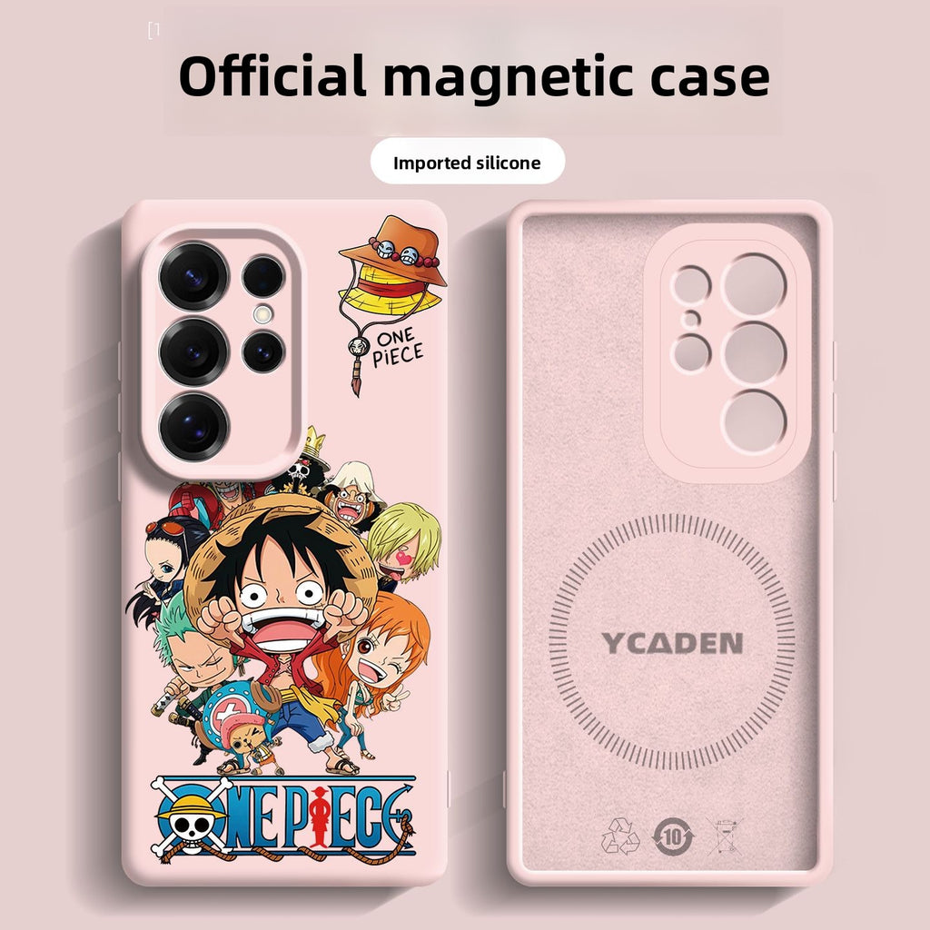 One Piece Liquid Silicone Magnetic Phone Case Cover for Samsung
