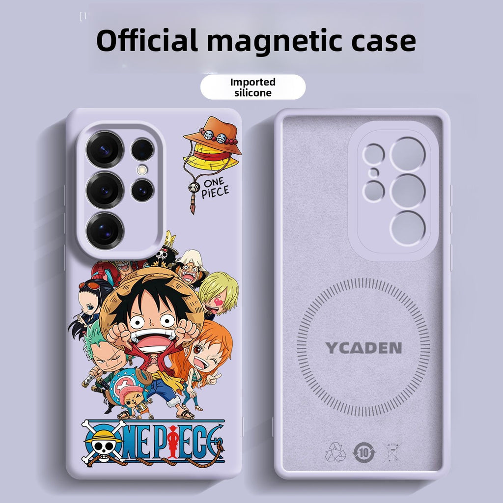 One Piece Liquid Silicone Magnetic Phone Case Cover for Samsung