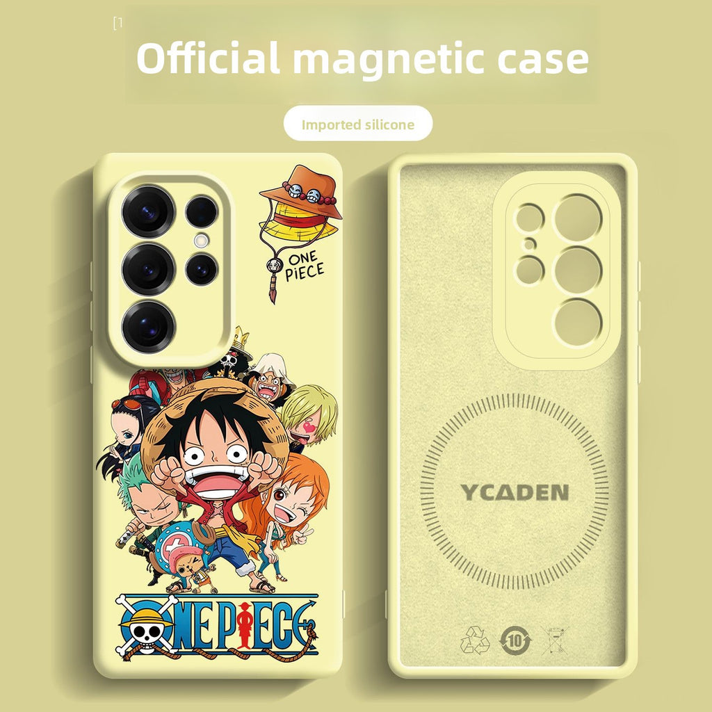 One Piece Liquid Silicone Magnetic Phone Case Cover for Samsung