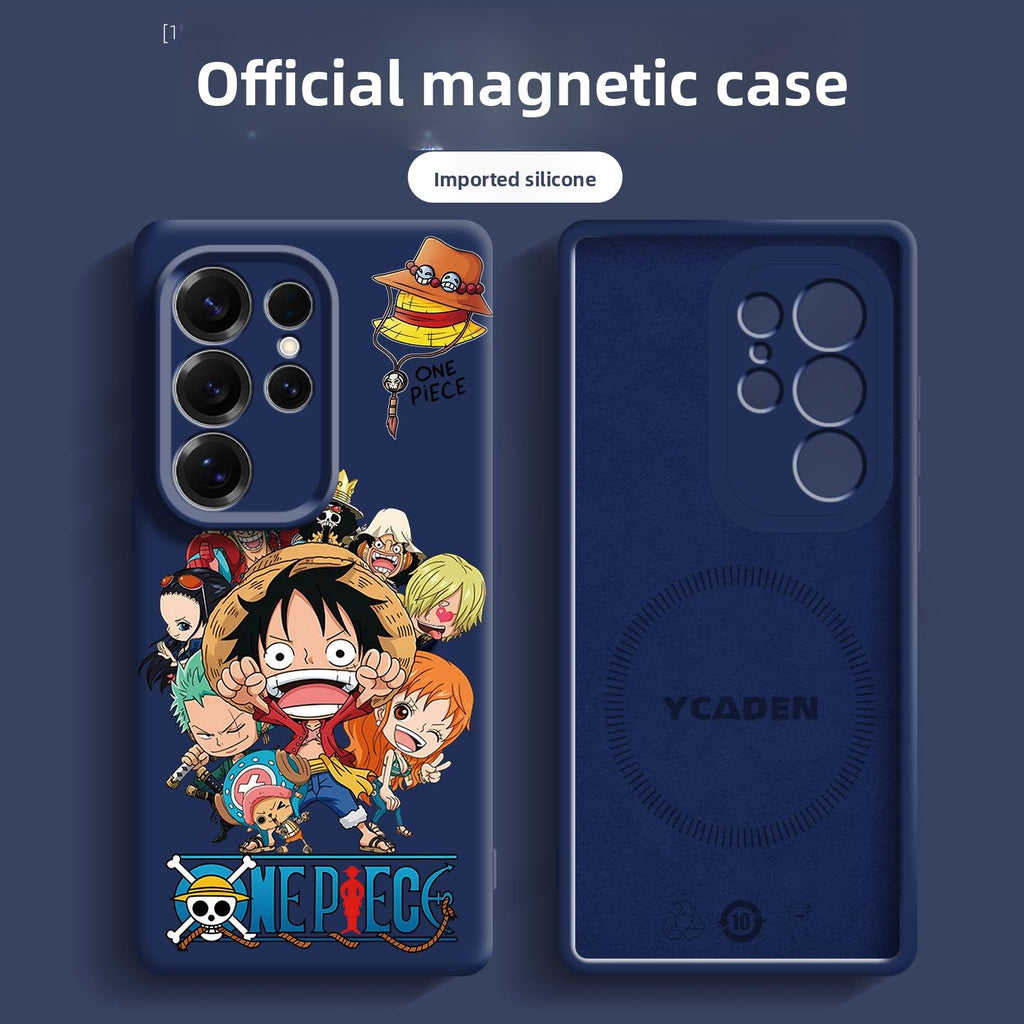 One Piece Liquid Silicone Magnetic Phone Case Cover for Samsung