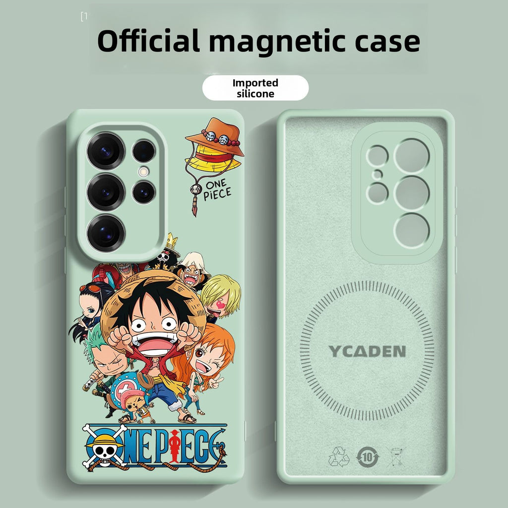 One Piece Liquid Silicone Magnetic Phone Case Cover for Samsung