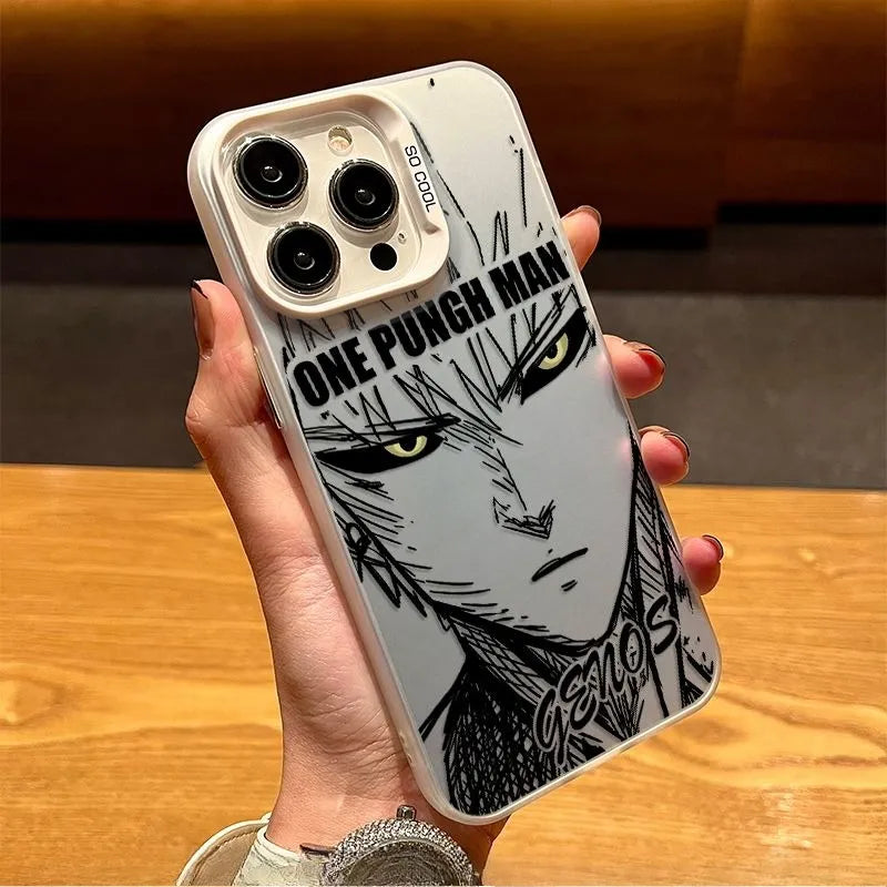 One Punch Man iPhone 17 Anime Phone Case Laser Satin Case