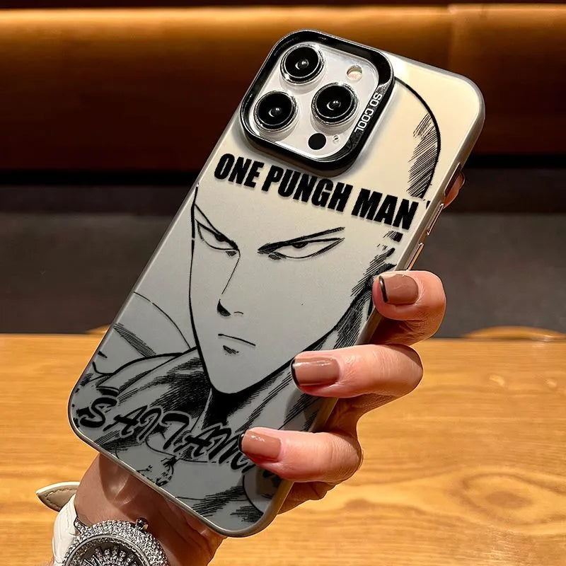 One Punch Man iPhone 17 Anime Phone Case Laser Satin Case