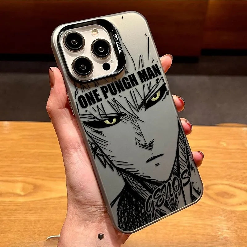 One Punch Man iPhone 17 Anime Phone Case Laser Satin Case