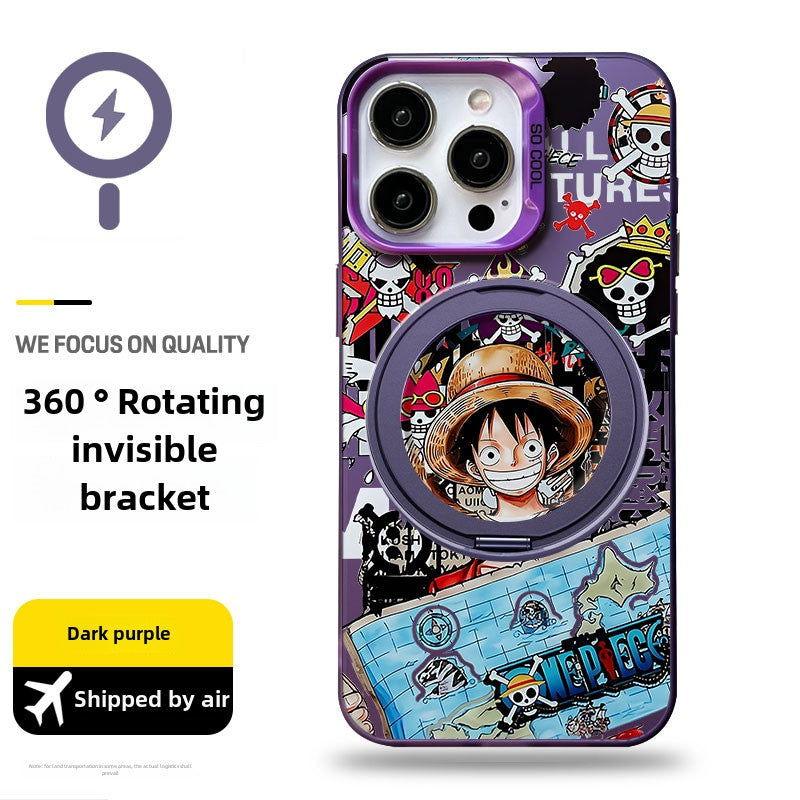 One Piece Luffy Phone Case Metal with Phone Stand - HelloAnimeCases