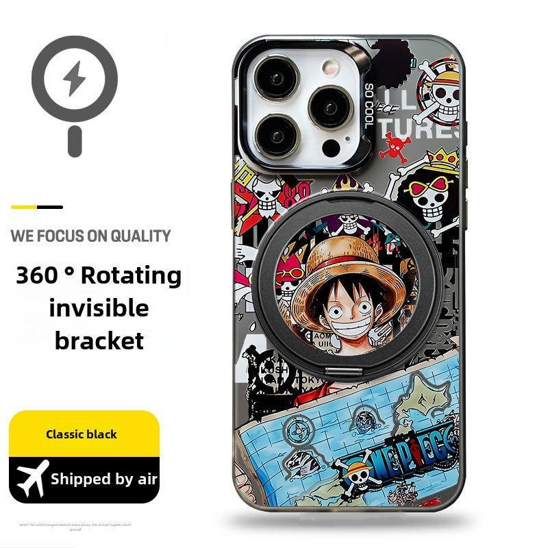 One Piece Luffy Phone Case Metal with Phone Stand - HelloAnimeCases