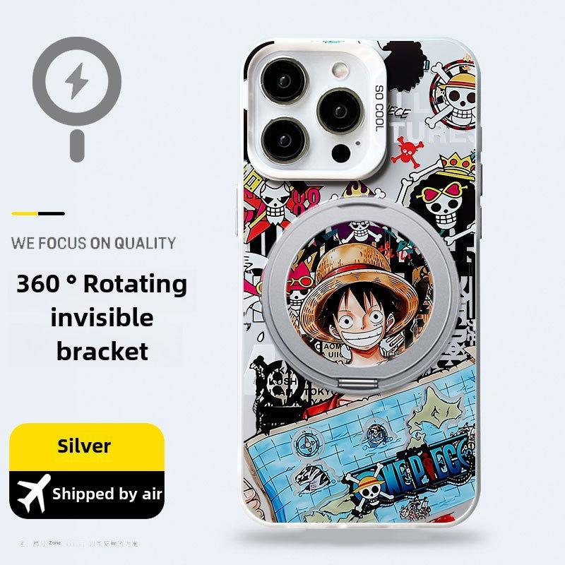 One Piece Luffy Phone Case Metal with Phone Stand - HelloAnimeCases