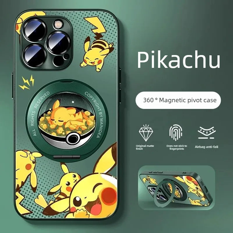 Pokemon Pikachu Magsafe Phone Case Cover with Metal Magnetic Phone Stand