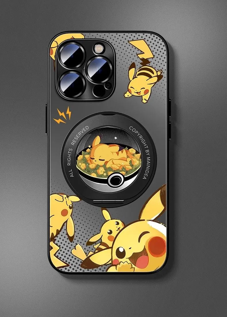 Pokemon Pikachu Magsafe Phone Case Cover with Metal Magnetic Phone Stand