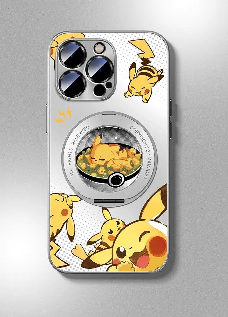 Pokemon Pikachu Magsafe Phone Case Cover with Metal Magnetic Phone Stand