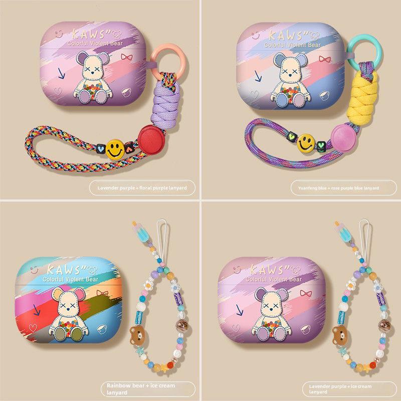 Rainbow Bear Airpods Case Frosted Soft Protective Earphone Case - HelloAnimeCases
