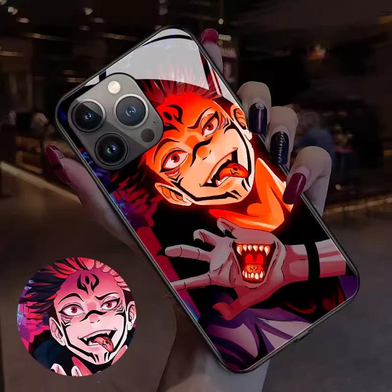 Jujutsu Kaisen Ryomen Sukuna LED Smart Glowing Phone Case Cover