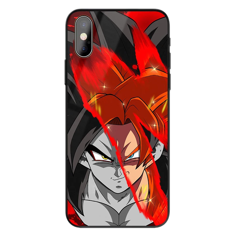 Dragon Ball Super Saiyan 4 Goku Split Design Glass Phone Case