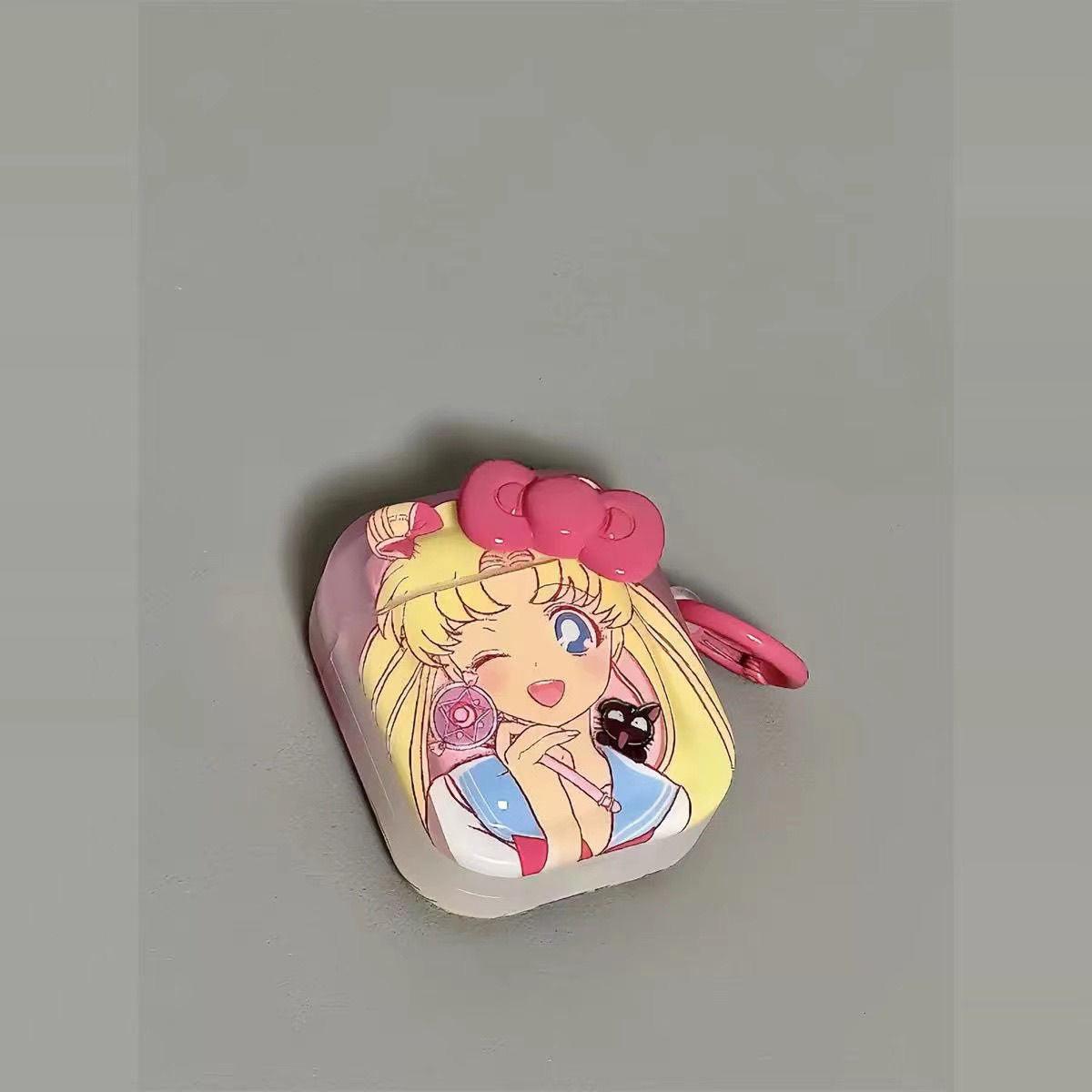 Sailor Moon Cute AirPods Case Bow with Keychain Loop - HelloAnimeCases