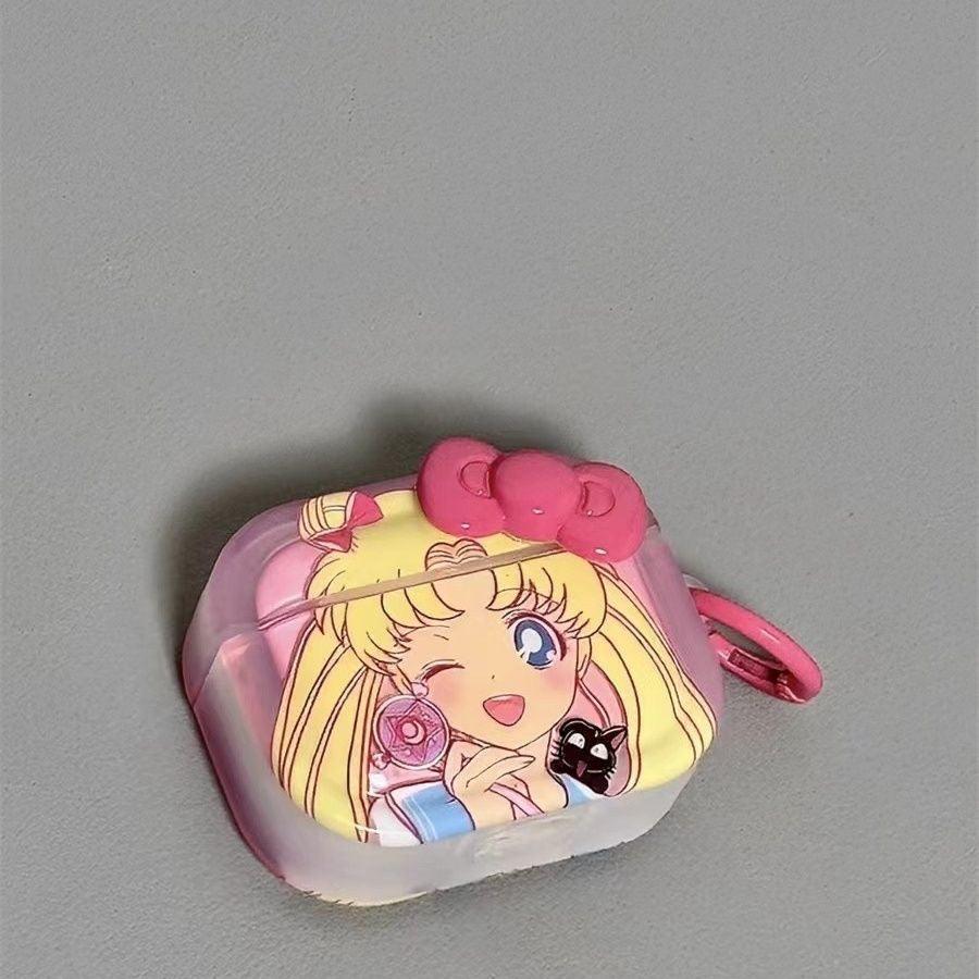 Sailor Moon Cute AirPods Case Bow with Keychain Loop - HelloAnimeCases