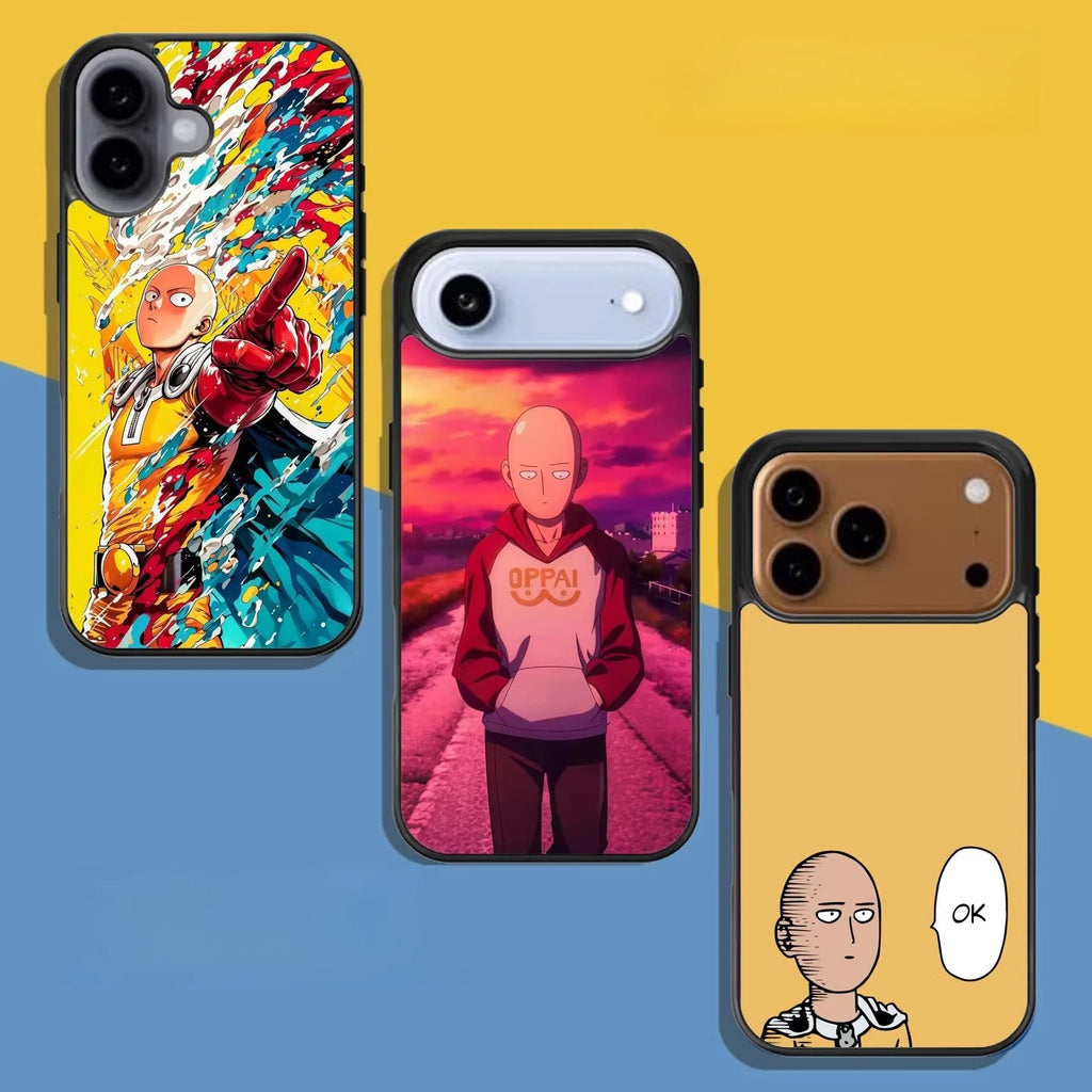 One Punch Man Saitama Glass Phone Case