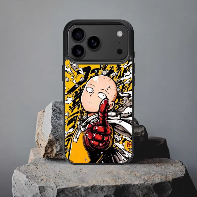 One Punch Man Saitama Glass Phone Case