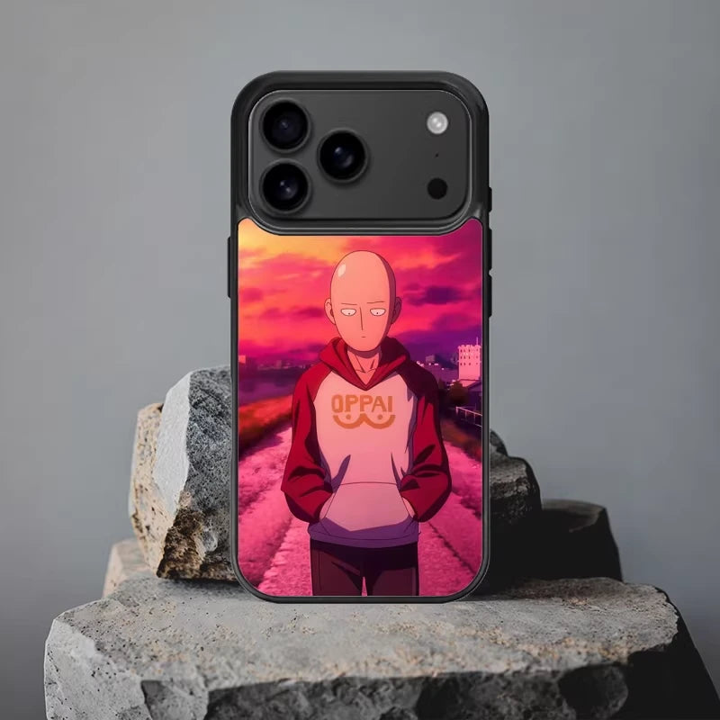 One Punch Man Saitama Glass Phone Case