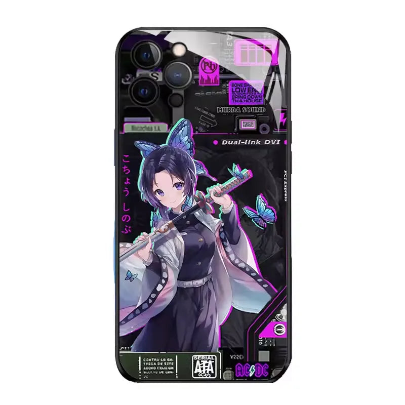Demon Slayer RGB Light Glowing Phone Case Luminous for iPhone