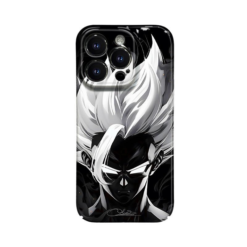 Super Saiyan Black White Son Goku Hard Phone Case - HelloAnimeCases