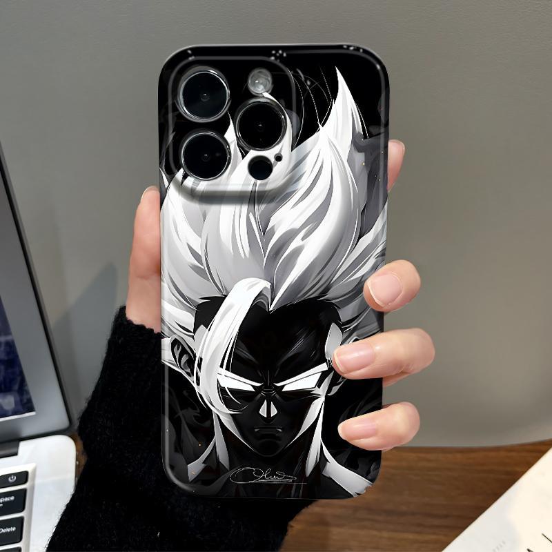 Super Saiyan Black White Son Goku Hard Phone Case - HelloAnimeCases