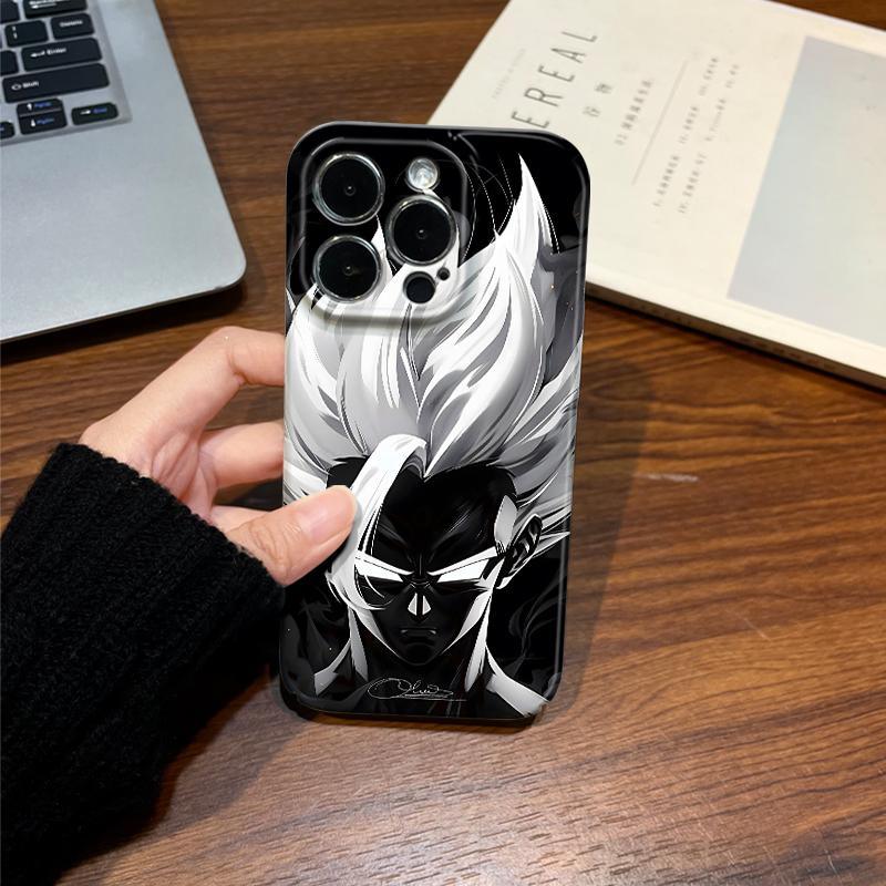 Super Saiyan Black White Son Goku Hard Phone Case - HelloAnimeCases