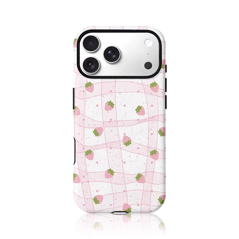 Sweet Pink Strawberry Phone Case in Girly Style