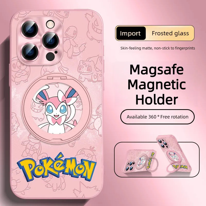 Pokemon Eevee MasSafe Phone Case with Magnetic Metal Holder