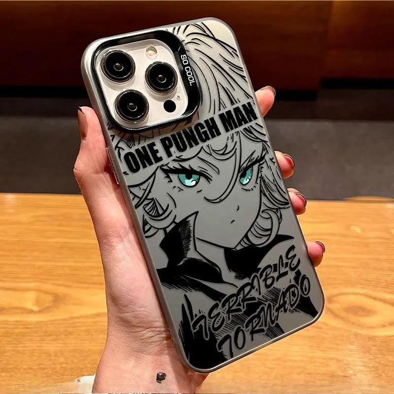 One Punch Man iPhone 17 Anime Phone Case Laser Satin Case