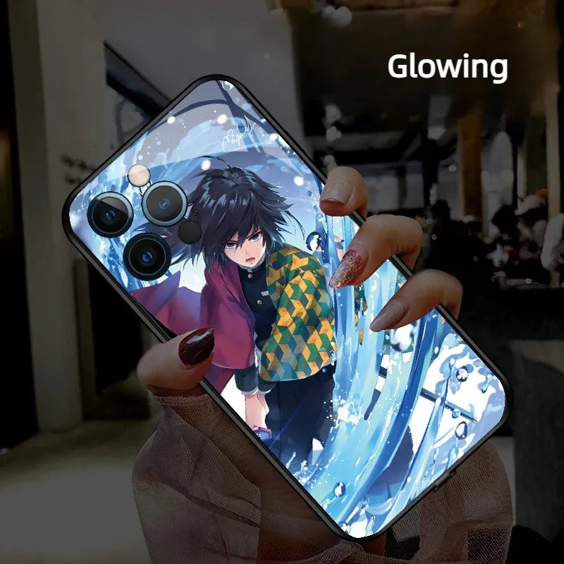 Funda luminosa para teléfono Demon Slayer RGB Light Glowing para iPhone