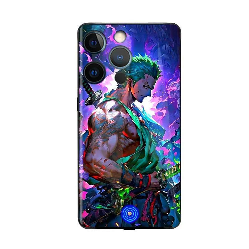 One Piece Zoro Glowing LED Phone Case iPhone Light Up Phone Cover