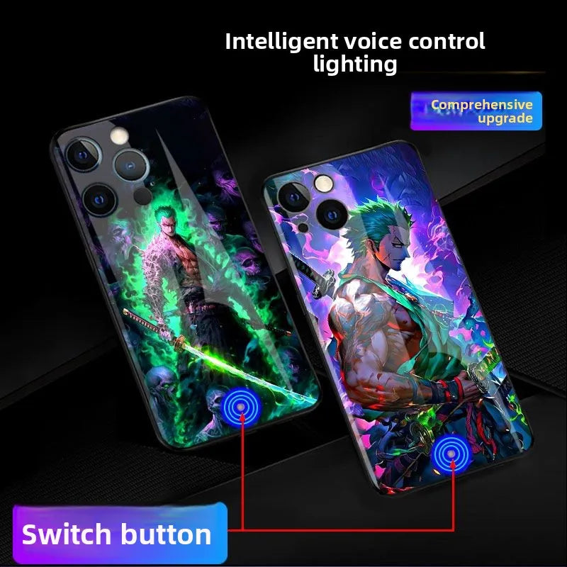 One Piece Zoro Glowing LED Phone Case iPhone Light Up Phone Cover