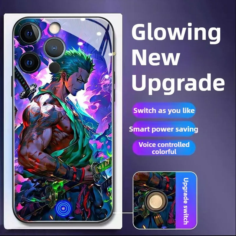 One Piece Zoro Glowing LED Phone Case iPhone Light Up Phone Cover