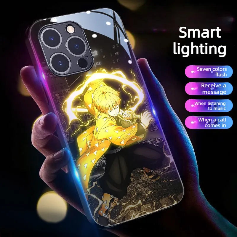 Funda luminosa para teléfono Demon Slayer RGB Light Glowing para iPhone