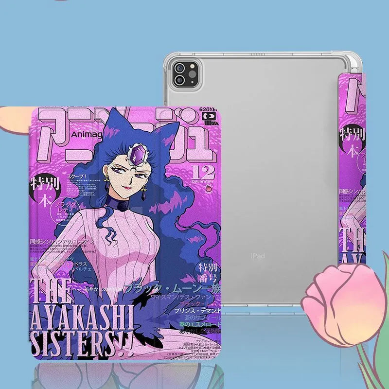 Funda protectora para iPad con diseño de Sailor Moon | Textura de seda