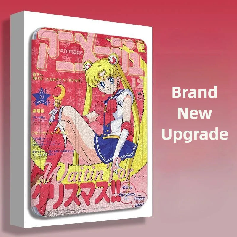 Funda protectora para iPad con diseño de Sailor Moon | Textura de seda
