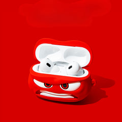 Red Head Silicone Airpods Protective Case  Bluetooth Airpod Soft Case