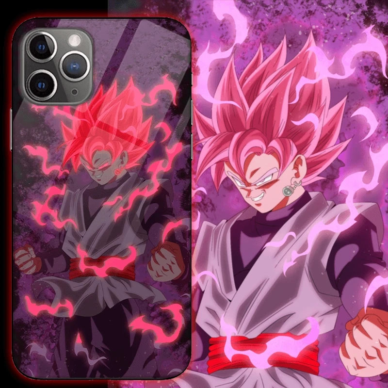 Dragon Ball Super Goku Black RGB Light Up Glowing Phone Case for iPhone