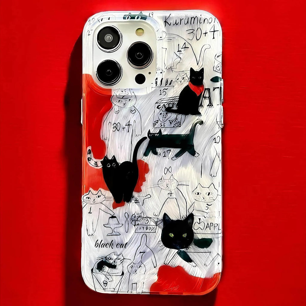 Graffiti Cat TPU Magsafe Phone Case for iPhone