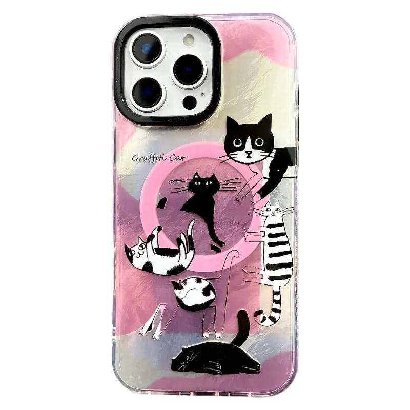 Graffiti Cat TPU Magsafe Phone Case for iPhone