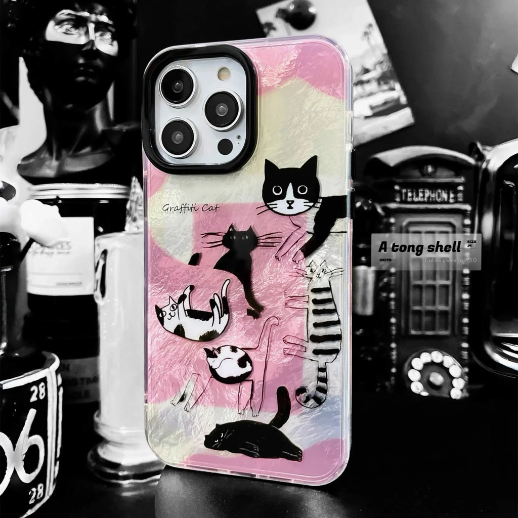 Graffiti Cat TPU Magsafe Phone Case for iPhone