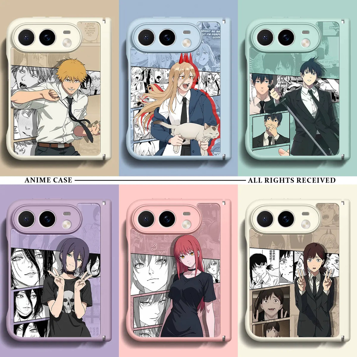Chainsaw Man Anime iPhone Duo Glass Magsafe Phone Case