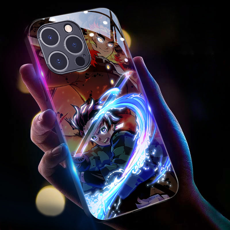 Demon Slayer RGB Light Phone Case Luminous for Apple iPhone