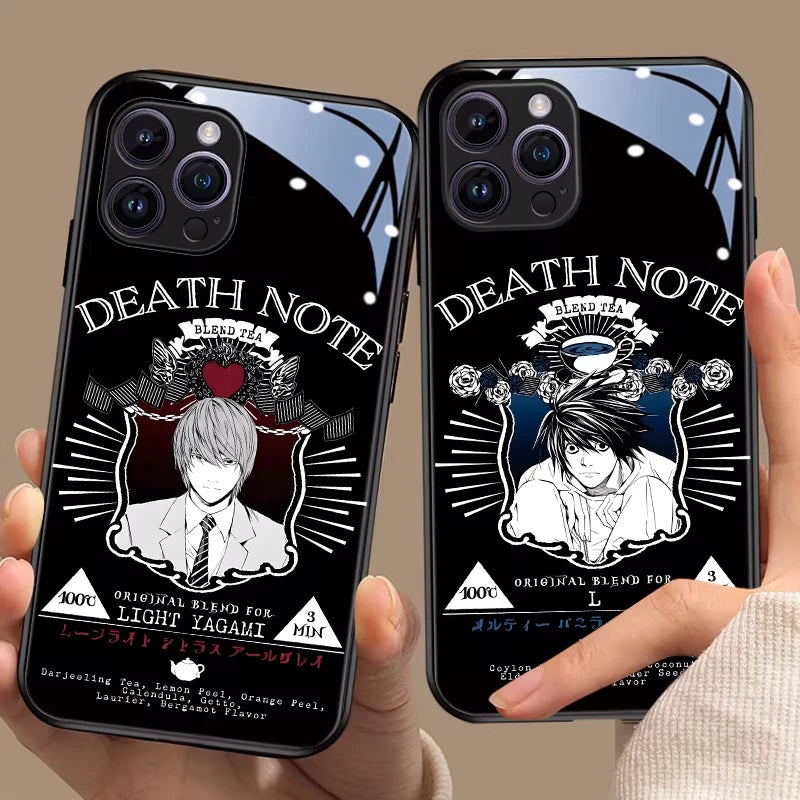 Death Note L Glass Anime Phone Case for iPhone