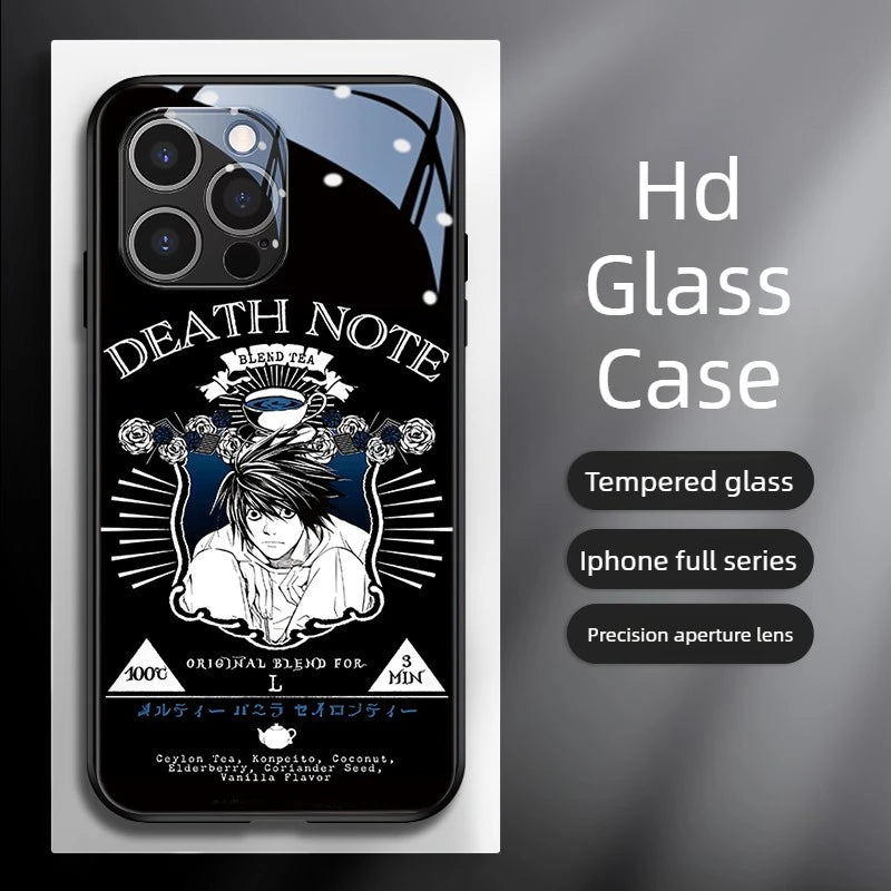 Death Note L Glass Anime Phone Case for iPhone