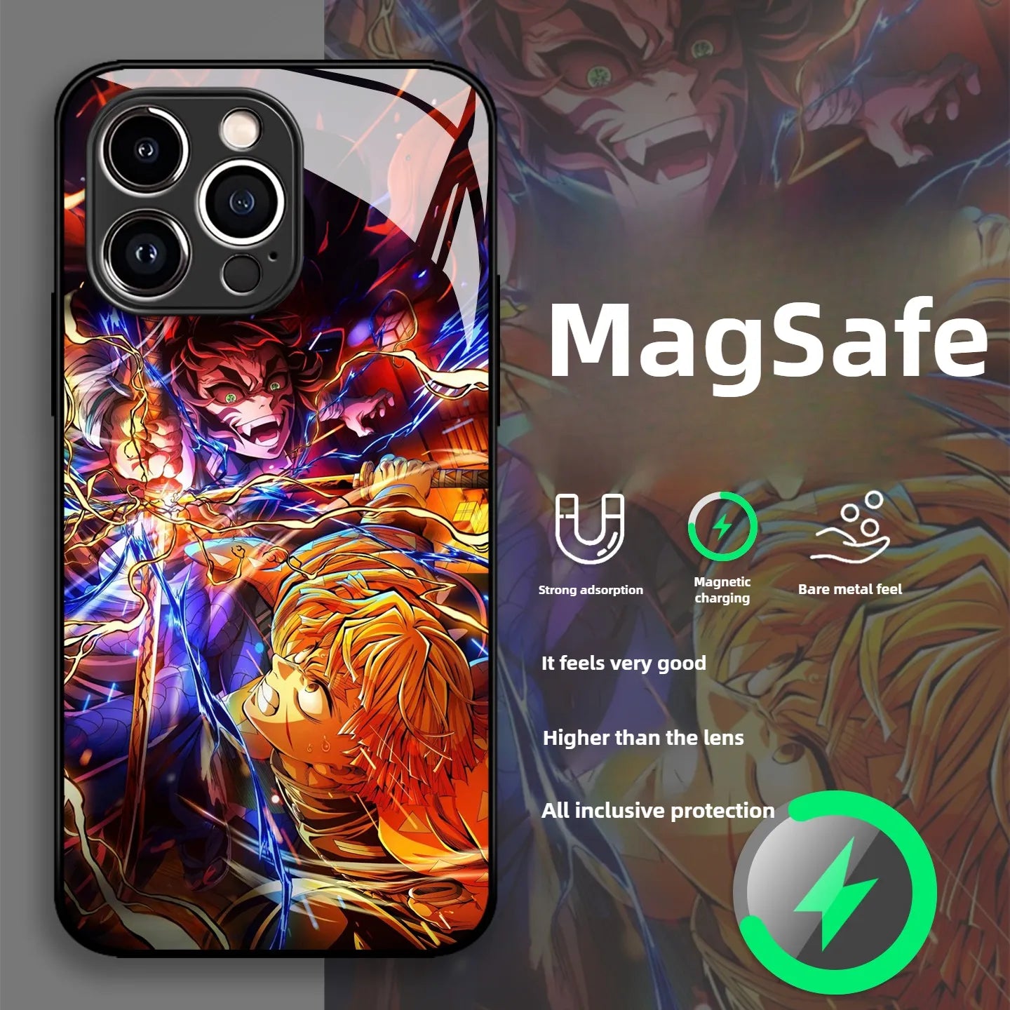 Demon Slayer Magsafe Magnetic Glass Phone Case