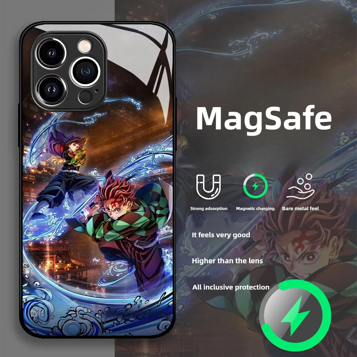 Demon Slayer Magsafe Magnetic Glass Phone Case