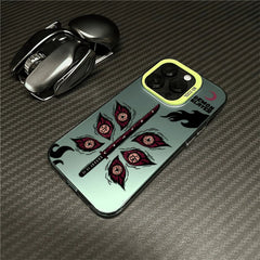 Demon Slayer Kokushibou Metal Button Anime Phone Case for Apple IPhone Series